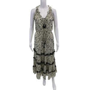 Cool Change Womens Sleeveless Keyhole Floral Maxi Dress White Black Size Small